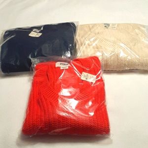 3 pink Victoria secret sweater bundle